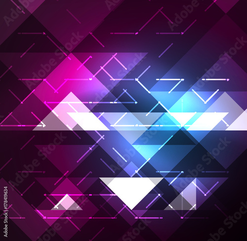 Cosmic electric background with shiny glowing plexus electricity impulses