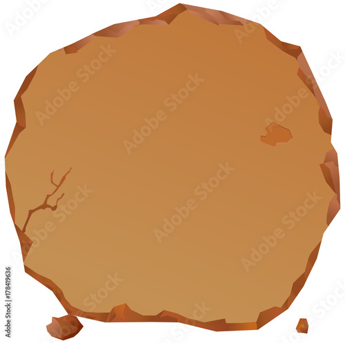 Brown rounded stone tablet vector icon
