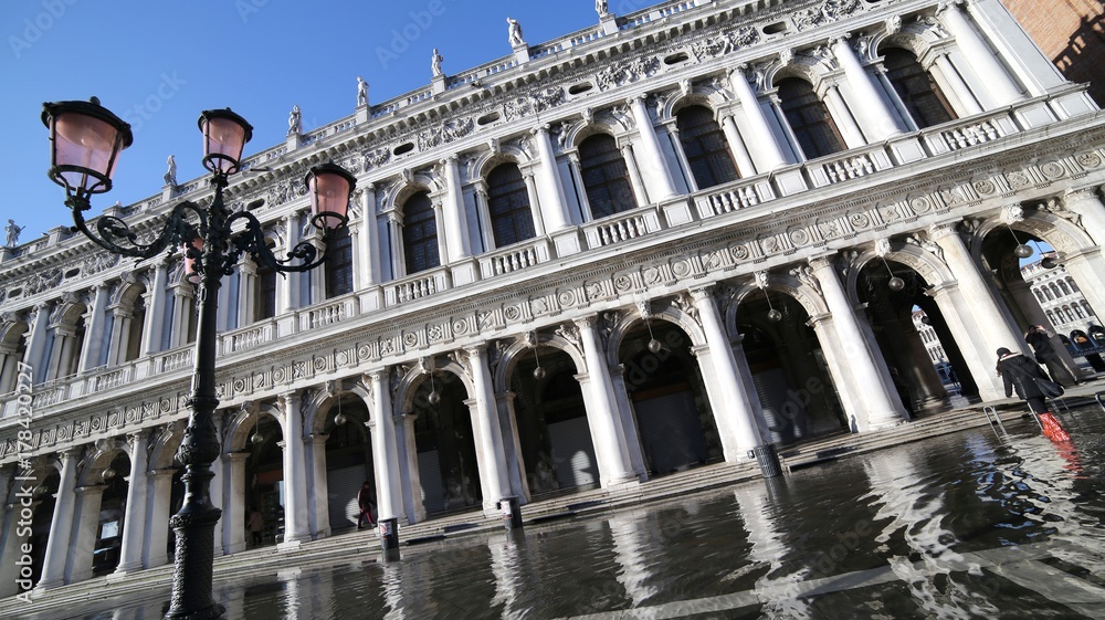 Saint Mark square and ancient Palace of  National Library called