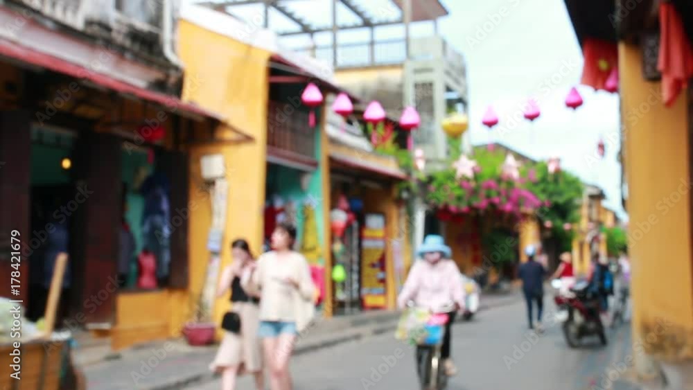 HOI AN, VIETNAM-SEPTEMBER 16,2017: Unidentified Tourist Walking on streets of Hoi An,Hoi An is culture,heritage UNESCO World Heritage Site status for preserve.Touristic destination in Central Vietnam. HOI AN, VIETNAM-SEPTEMBER 16,2017: Unidentified Tourist Walking on streets of Hoi An,Hoi An is culture,heritage UNESCO World Heritage Site status for preserve.Touristic destination in Central Vietnam.