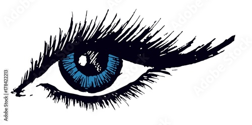 Drawing of female eye.