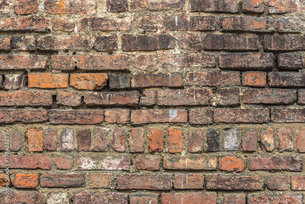 Obraz premium Old wall brick texture , front view