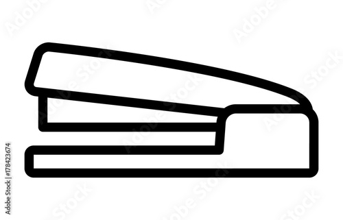 Stapler paper fastener flat line art icon for apps and websites