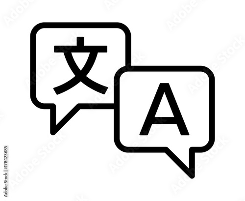 Language translation or translate service line art vector icon for apps and websites photo