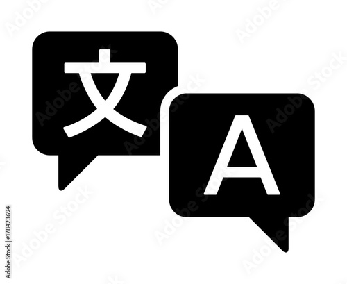 Language translation or translate service flat vector icon for apps and websites