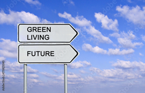 Road sign to  green living and future © Dmitry
