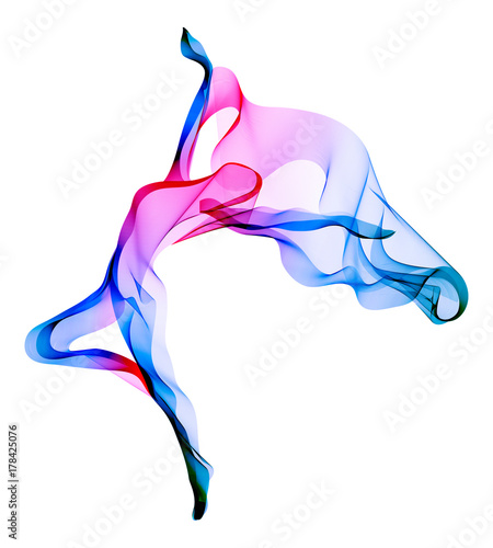 Abstract dancer, woman silhouette over white