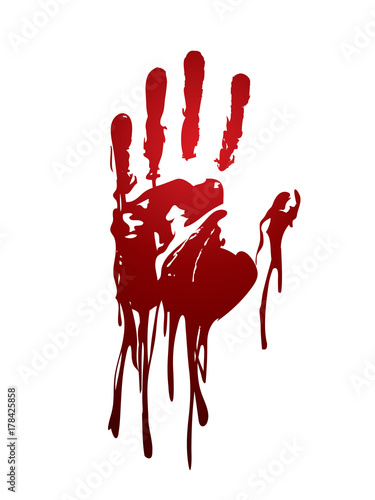 Bloody hand graphic vector.