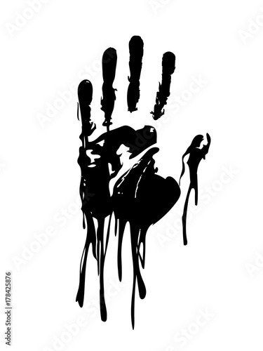 Black bloody hand graphic vector