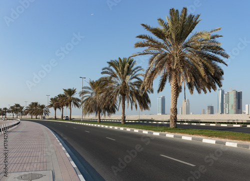 A general view of the waterfront of Sharjah UAE