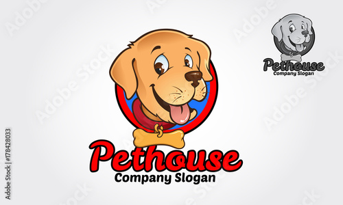 PethouseLogo Mascot Logo for dogs. Vector logo illustration. photo