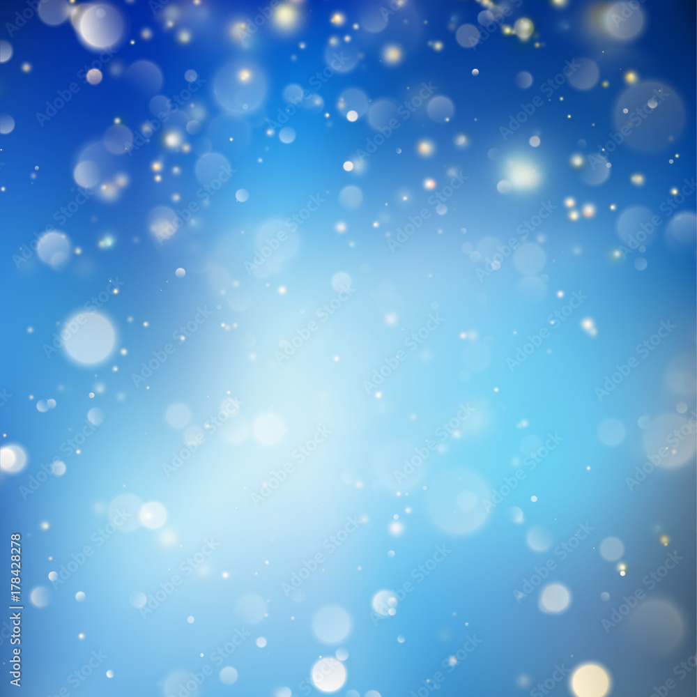 Christmas glowing Blue Template. EPS 10 vector