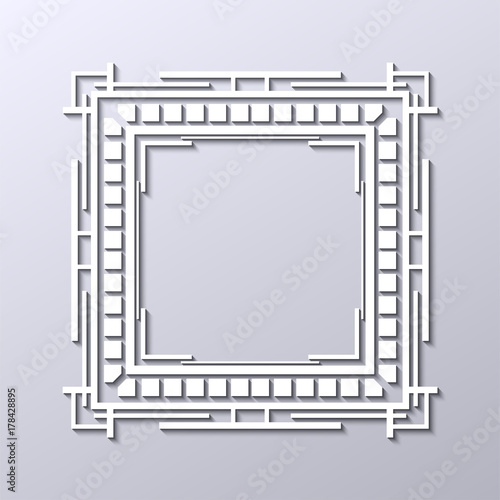 Vintage retro border and frame in Art Deco style. Template for your design. Vector illustration eps10