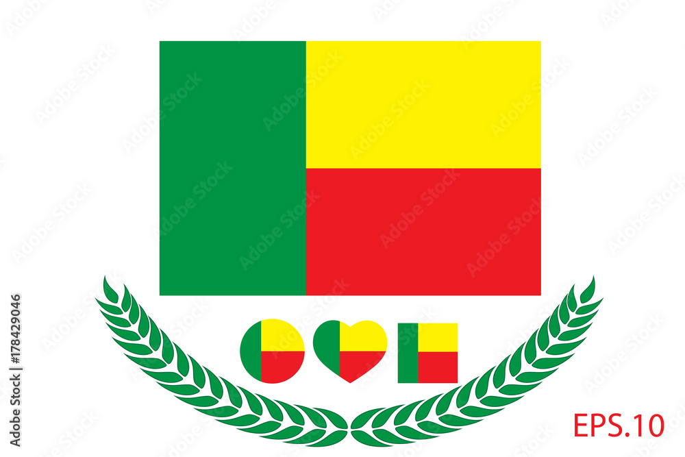 Obraz premium Official vector flag of Benin. Eps.10