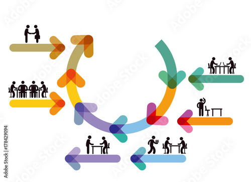 Arbeitsablauf, Büroarbeit, Business-Team und Teamarbeit