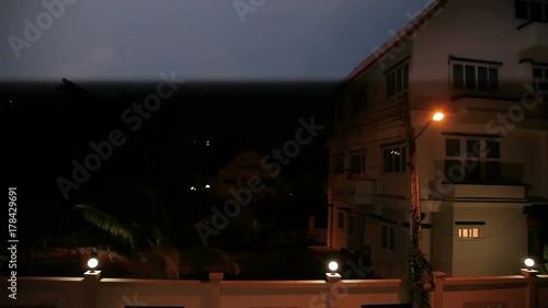 Wallpaper Mural Lightning in the night sky. Thunderstorm over Pattaya. Thailand. Torontodigital.ca