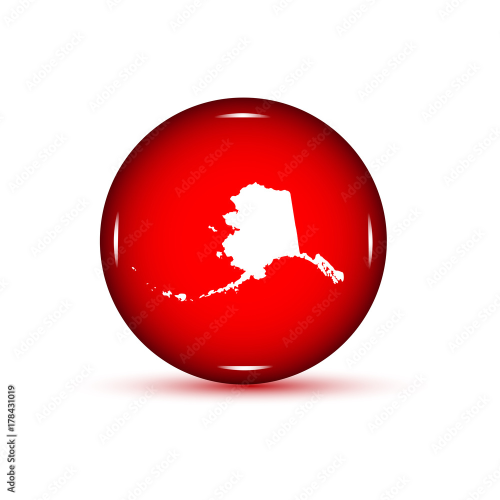 Vecteur Stock Map Of The U S State Of Alaska Red Button On A White vecteur-stock-map-of-the-u-s-state-of-alaska-red-button-on-a-white
