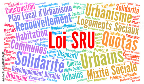 Foto Loi SRU loi relative à la solidarité et au renouvellement urbains nuage de mots
