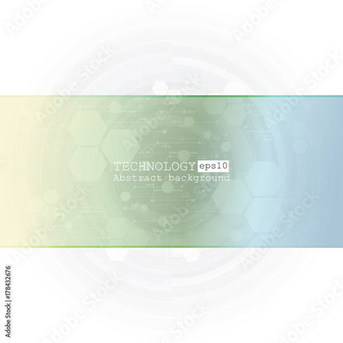 Abstract technology background with various technological elements. Vector illustration.