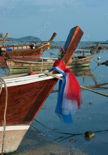 National fishing boats on the shore of the Indian Ocean Phuket Thailand © arbalest