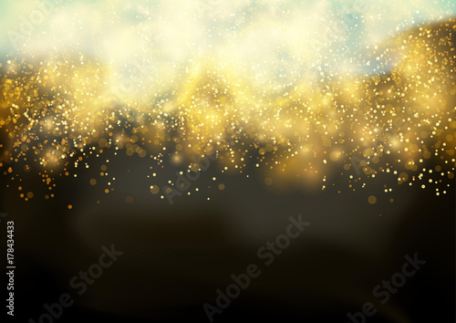 Abstract futuristic golden glittering festive background template