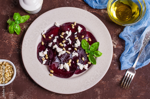 Beetroot salad with cheese