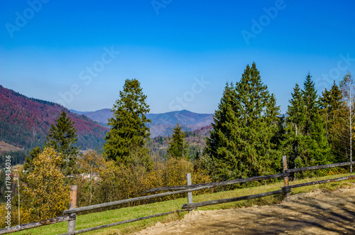 Ukrainian Carpathian Mountains in the autumn season