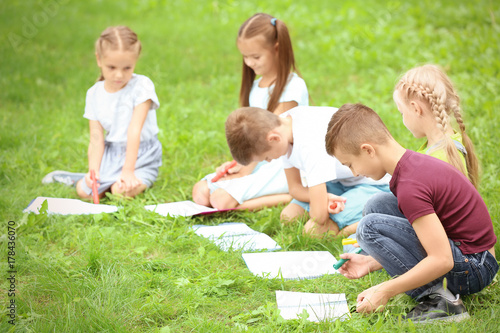 Cute little children drawin...
