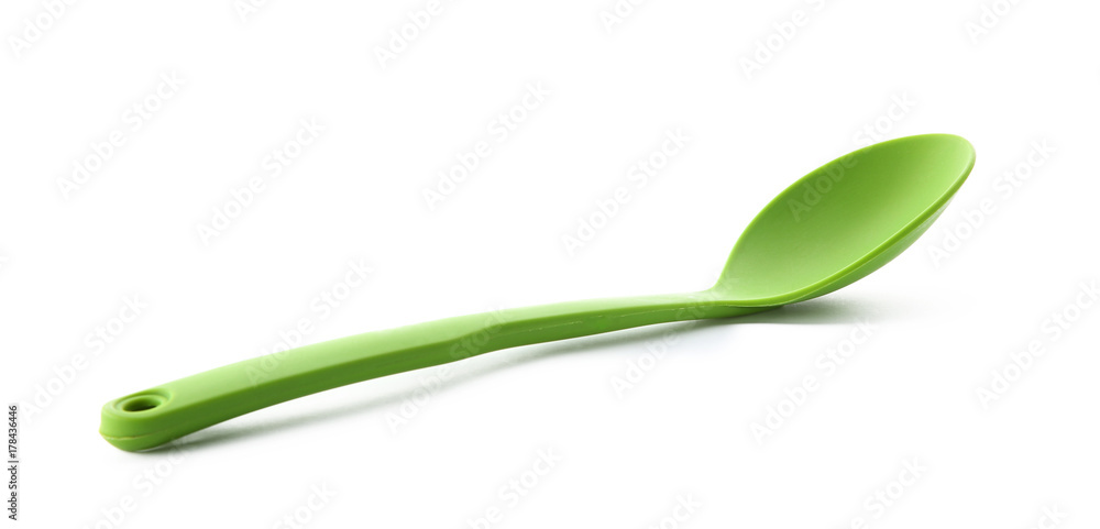 Plastic spoon on white background Plastic spoon on white background