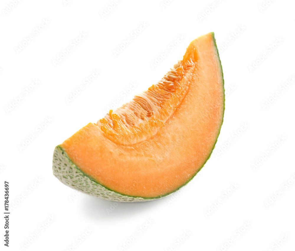 Slice of ripe melon on white background Slice of ripe melon on white background