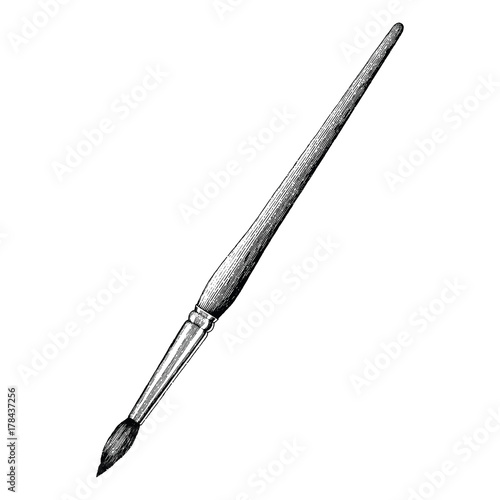 Vintage paint brush hand drawing