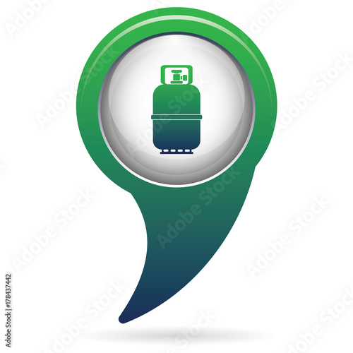 Camping gas bottle icon. Flat icon isolated