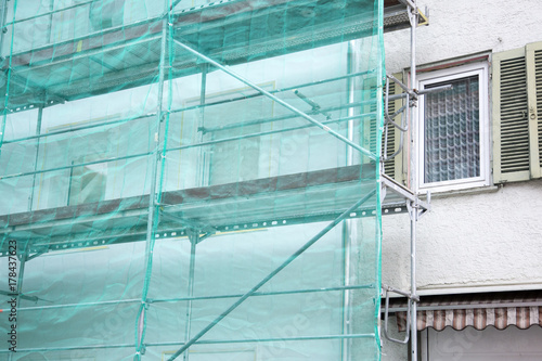 Scaffolding at the building