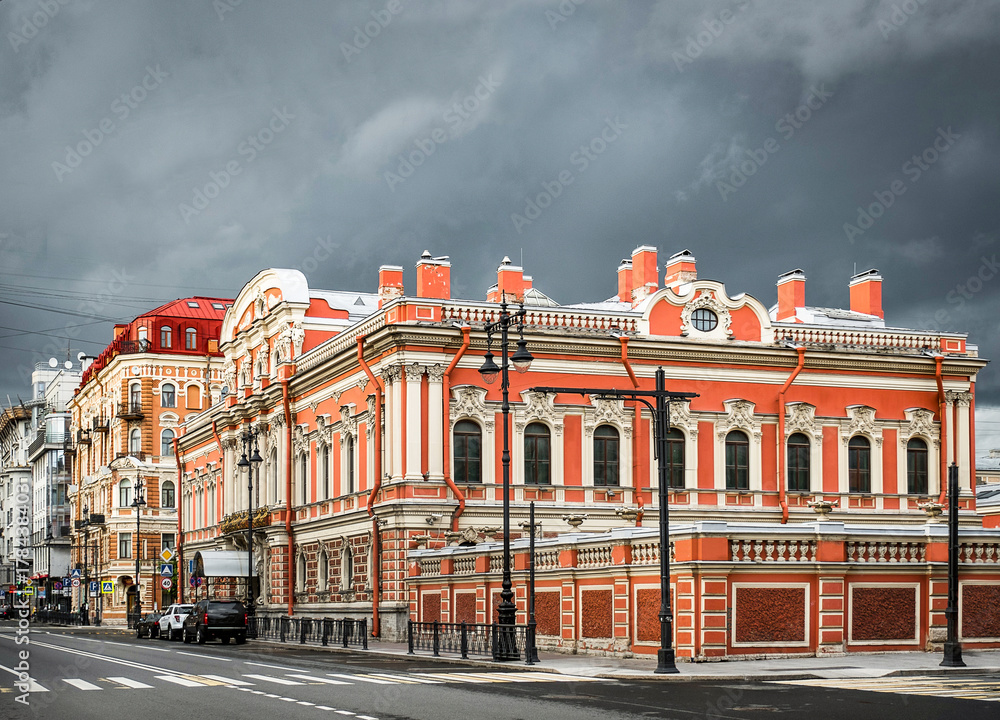 summer street view in Saint Petersburg, Russia