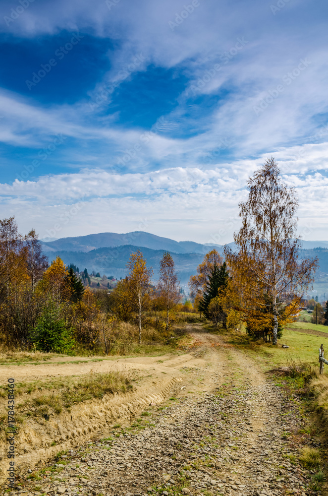 Ukrainian Carpathian Mountains in the autumn season