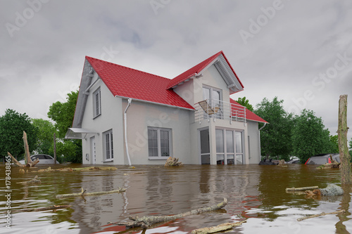 3d render of a flooding white house - force of nature