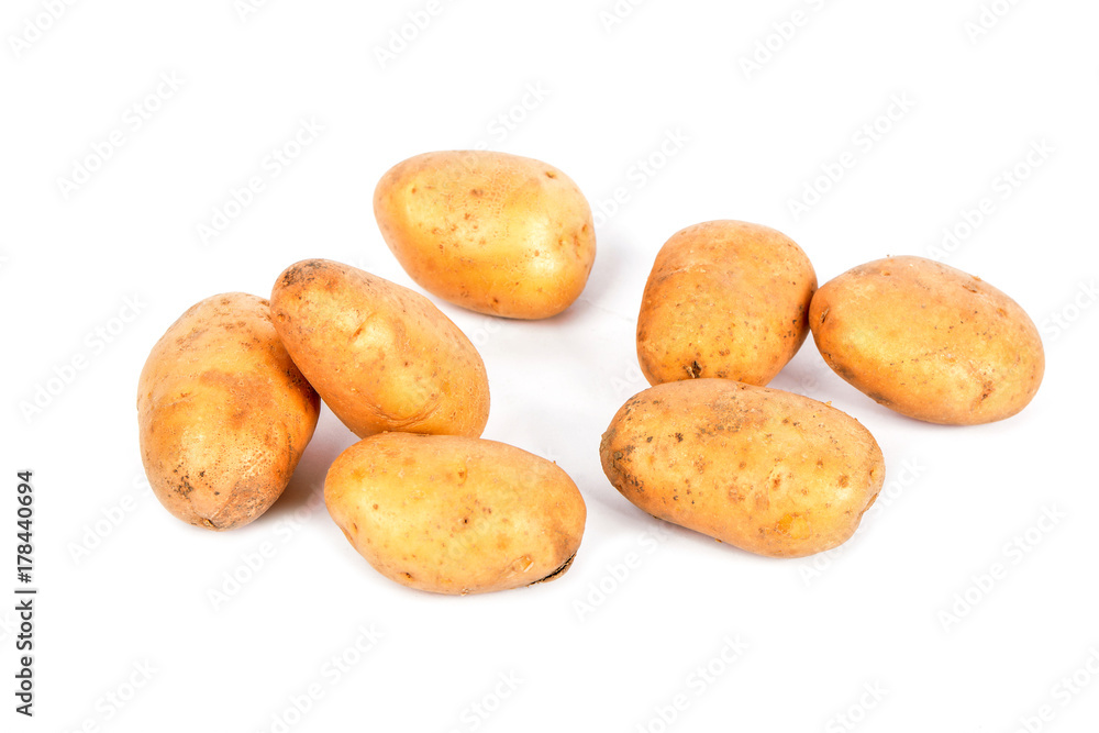 Potatoes on a white background