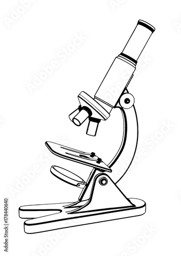 microscope sketch vector