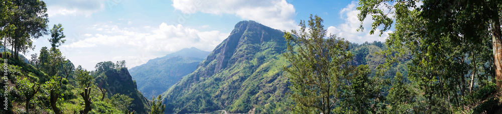 Panorama of Ella Peak Mountain in Sri Lanka