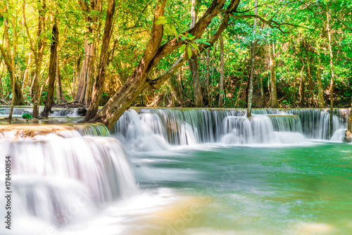 Huay Mae Kamin Waterfall at Kanchanaburi in Thailand © topntp