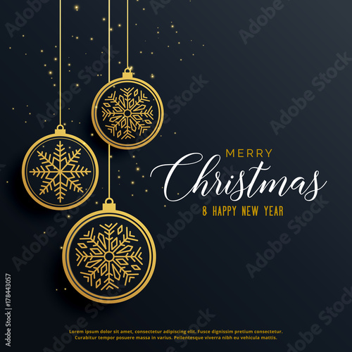 beautiful luxury christmas background with hanging balls