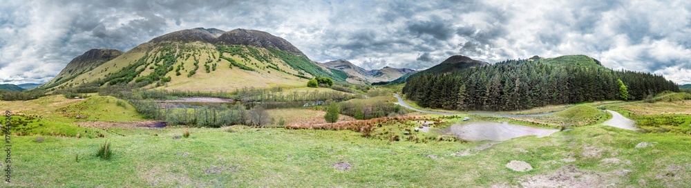 UKs highest mountain Ben Nevis seen from south-west