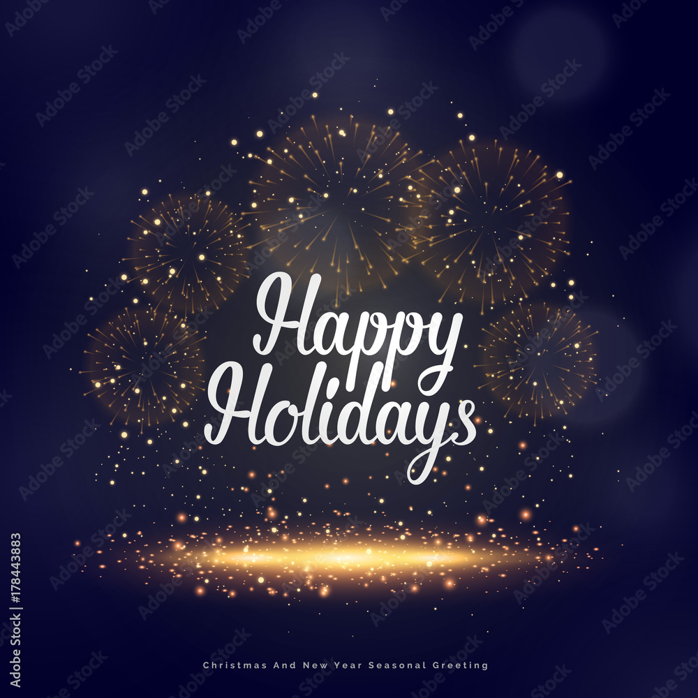 happy holidays seasonal greeting for christmas and new year