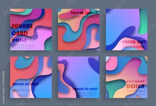 Abstract cards background with paper cut
