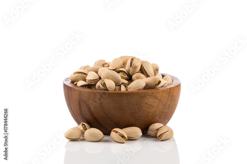 pistachio nut on white