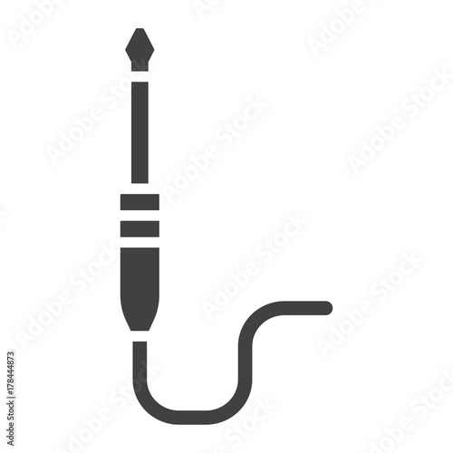 Audio plug glyph icon, music and instrument, jack cable sign vector graphics, a solid pattern on a white background, eps 10.