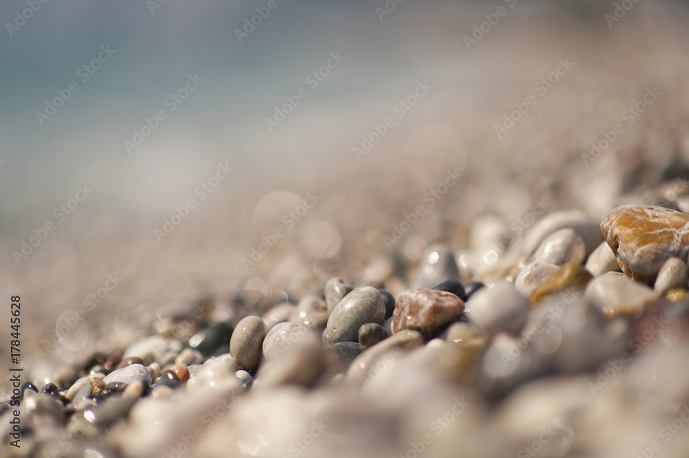 Photos sea pebbles with a tidal wave 8657.