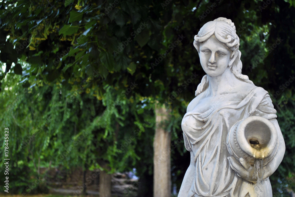 gypsum statue in garden