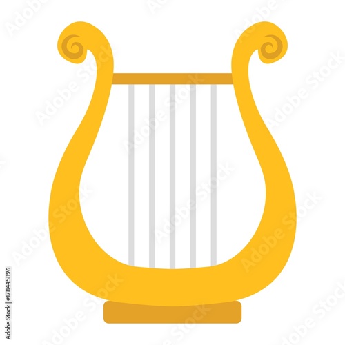Ancient Greek Lyre flat icon, music and instrument, harp sign vector graphics, a colorful solid pattern on a white background, eps 10.