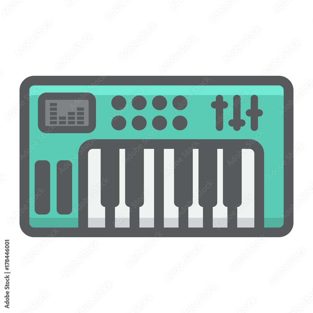 Analog synthesizer filled outline icon, music and instrument, piano sign  vector graphics, a colorful line pattern on a white background, eps 10.  Stock-Vektorgrafik | Adobe Stock